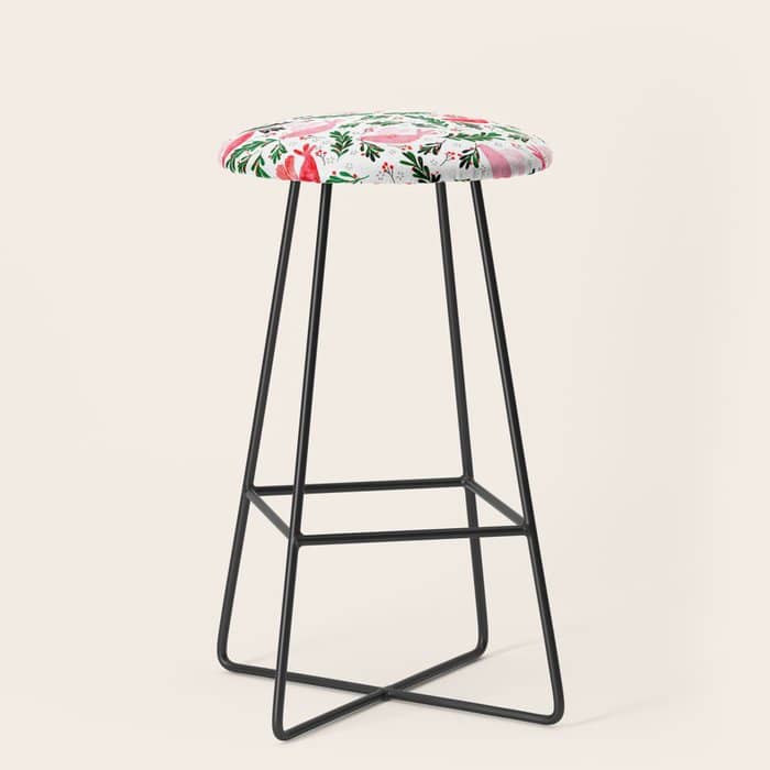 Festive Birds - Christmas Pattern No2 Stool