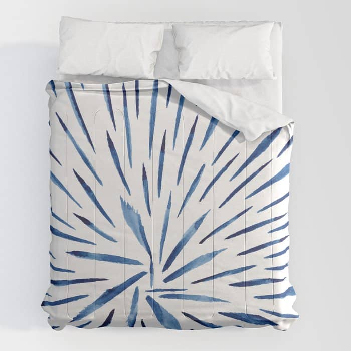 Indigo Sparks | Watercolor Pattern Comforter