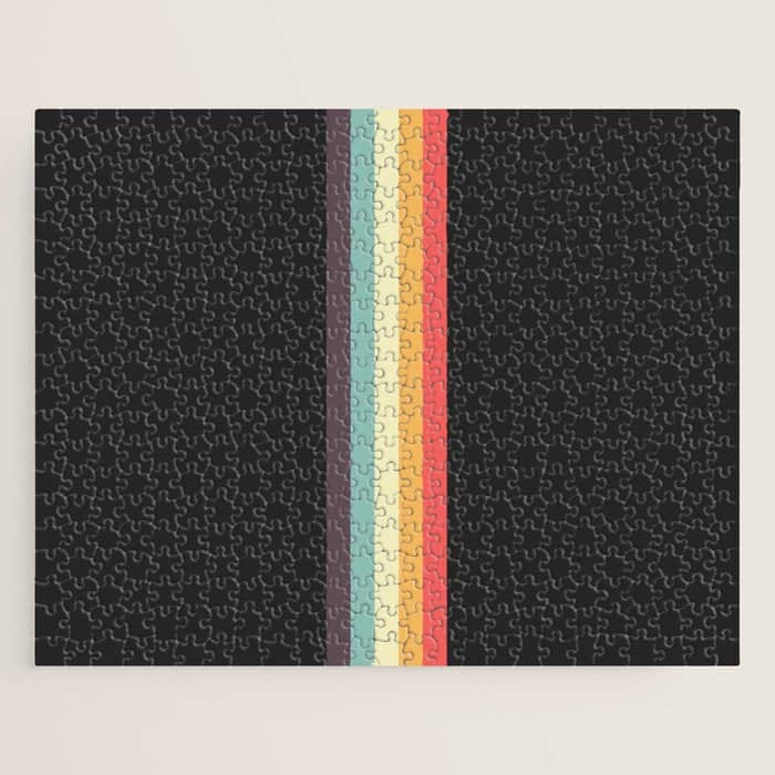 Minimal Classic Rainbow Retro Stripes - Tipua Jigsaw Puzzle
