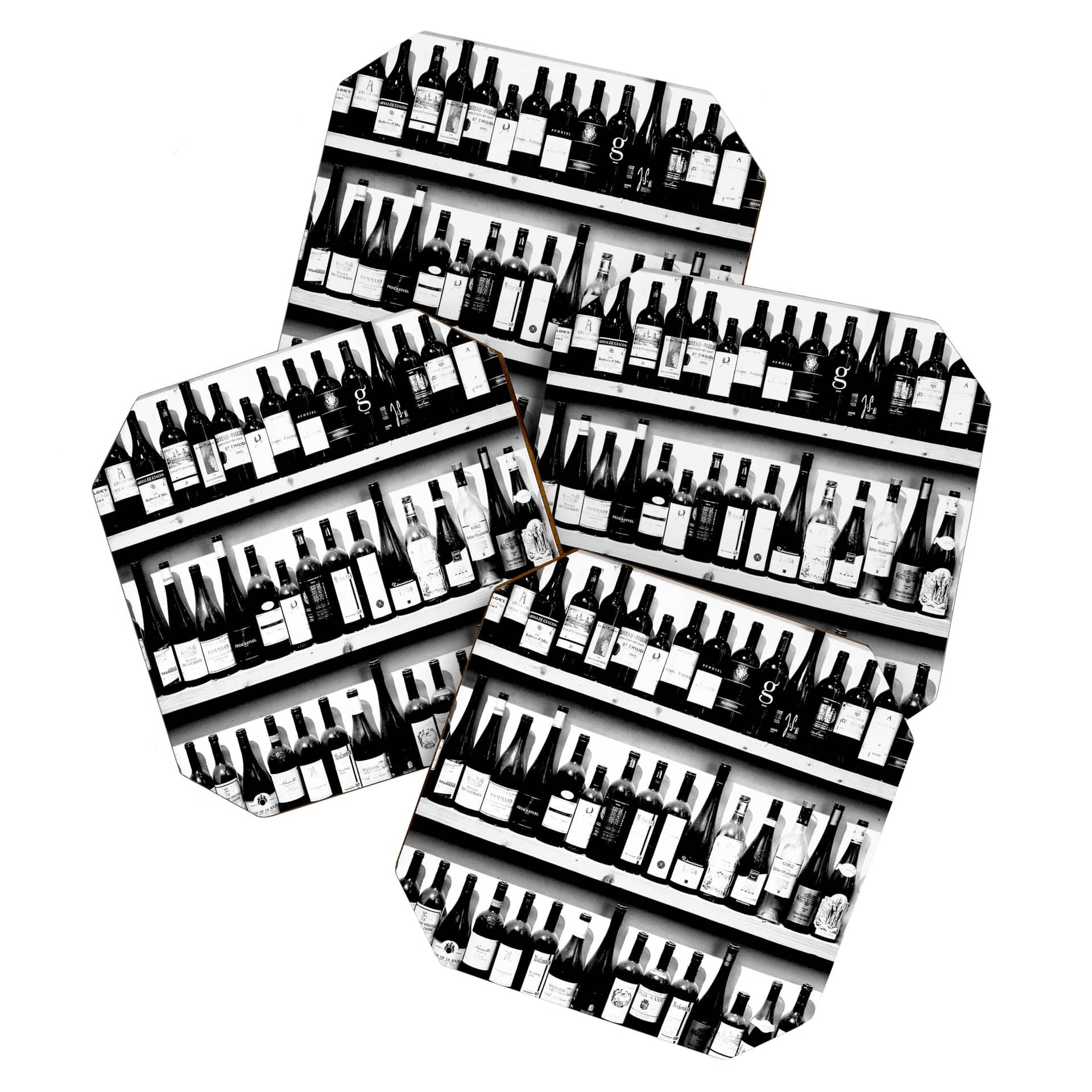 Wine Bottles In Black And White #Decor #Homestorie #Buyart Coaster