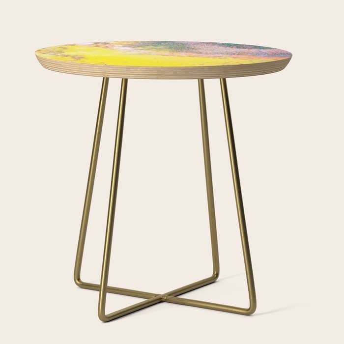 Random Bliss, Abstract Graphic Digital Art, Resin Art Painting Colorful Eclectic Bohemian Side Table