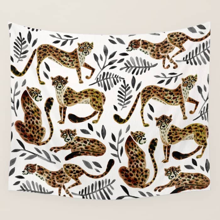 Cheetah Collection - Mocha & Black Palette Wall Tapestry
