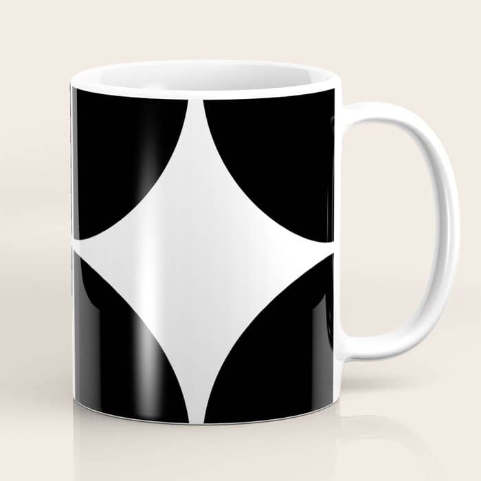 Mid Century Modern Black Square Coffee Mug