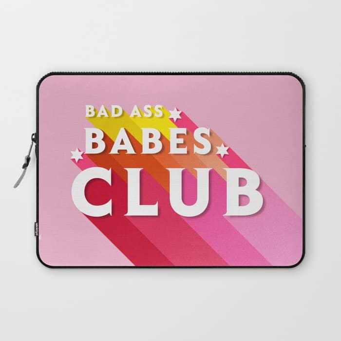 Bad Ass Babes Club In Pink Laptop Sleeve