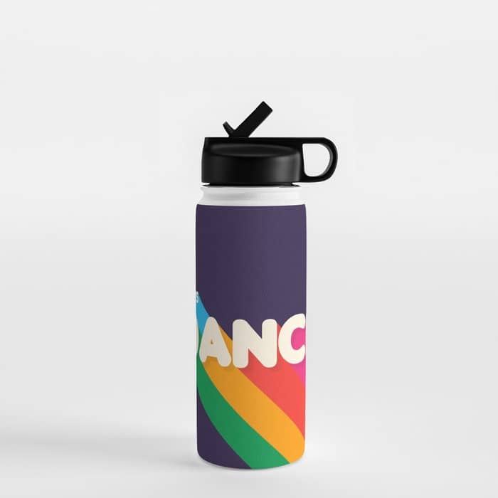 Rainbow Dance Typography- Let'S Dance Water Bottle