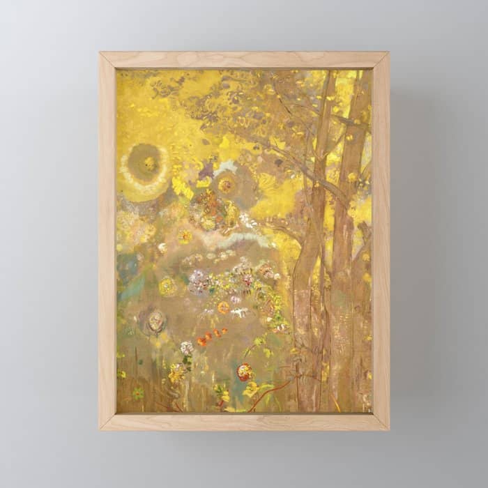 Odilon Redon "Trees On A Yellow Background" Mini Art Print