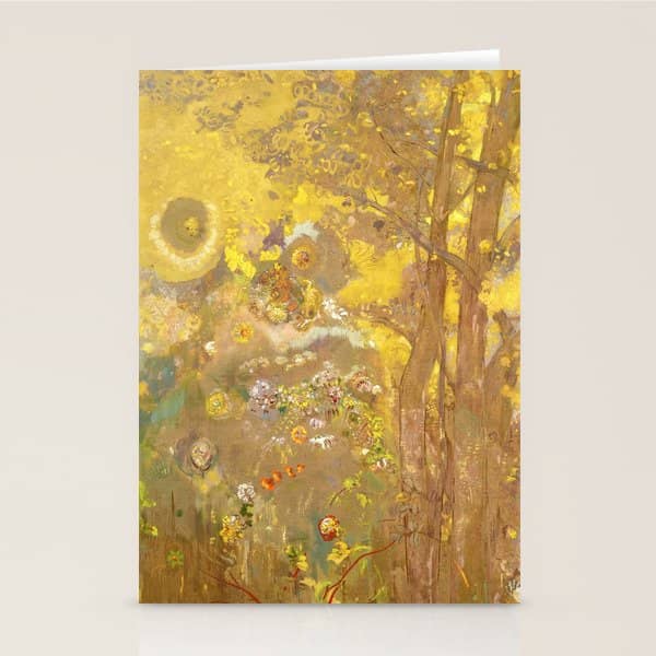 Odilon Redon "Trees On A Yellow Background" Stationery Card