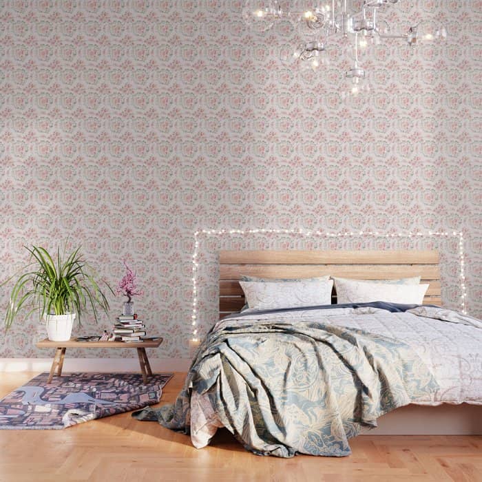 Rose Blush Watercolor Flower Pattern Wallpaper