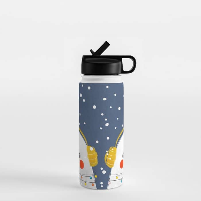 Christmas Baby Seal With Fairy Lights Water Bottle