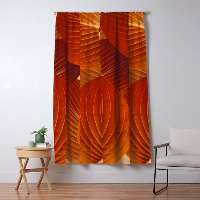 Leaves In Terracotta Color #Decor #Homestorie #Buyart Window Curtain