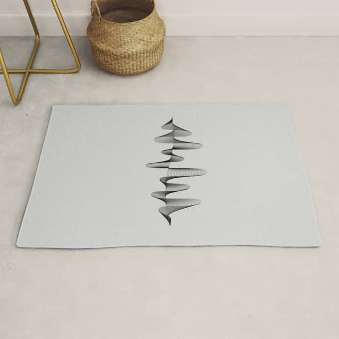 Abstract 80s Soundwave Art Music Audio Black And White Musical Design Home Wall Bedroom Decor Art Pr Rug