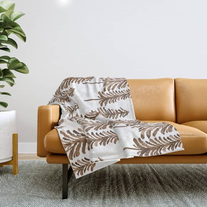 Pine Trees - Sepia Palette Throw Blanket