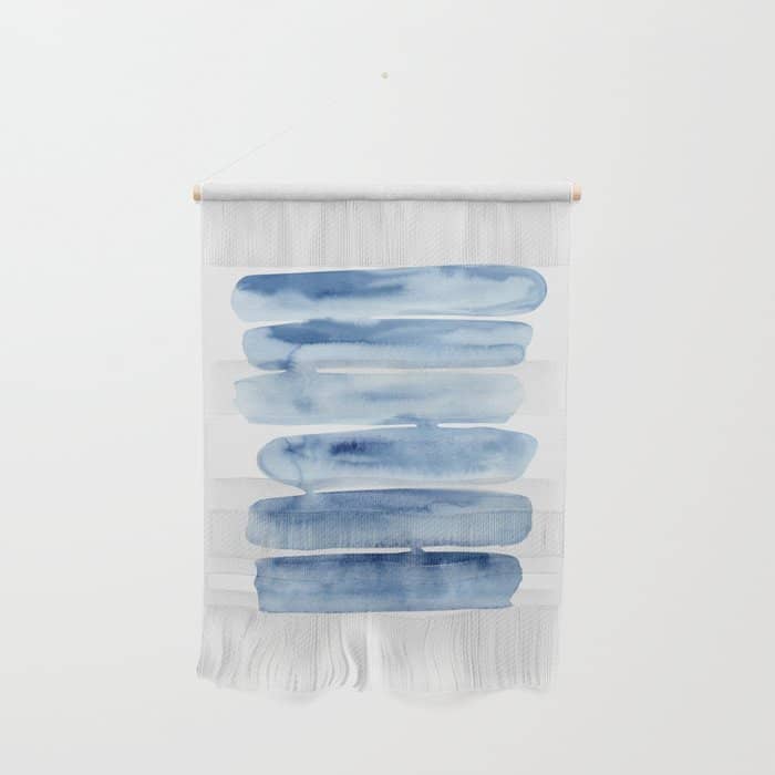 Blue Lines | Watercolor Painting Wall Hanging