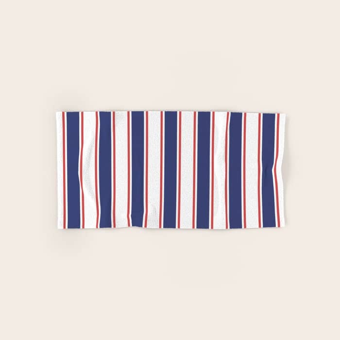 Nautical Red And Blue Stripes 2 Bath Towel