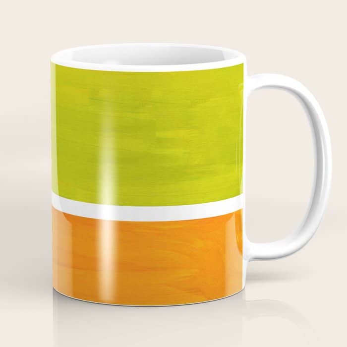 Retro Lime Green Minimalist Abstract Color Block Rothko Midcentury Modern Art Coffee Mug