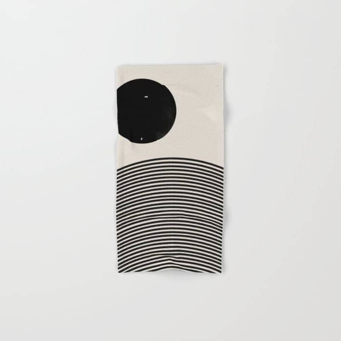Woodblock Art, Mid Century Illustration Bath Towel
