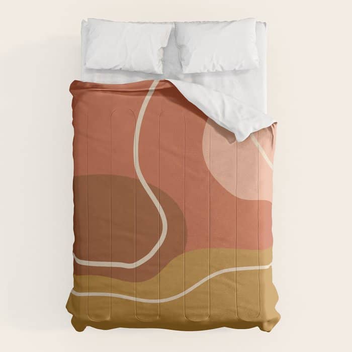 Abstract Organic Shapes In Zen Desert Color  Comforter