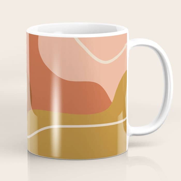 Abstract Organic Shapes In Zen Desert Color  Coffee Mug