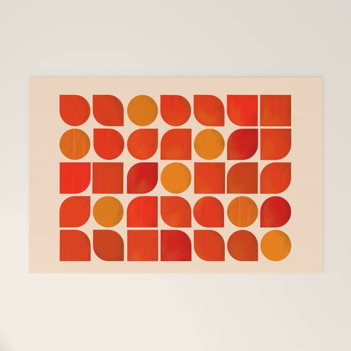 Fun Geometry - Mid-Century Abstract Welcome Mat