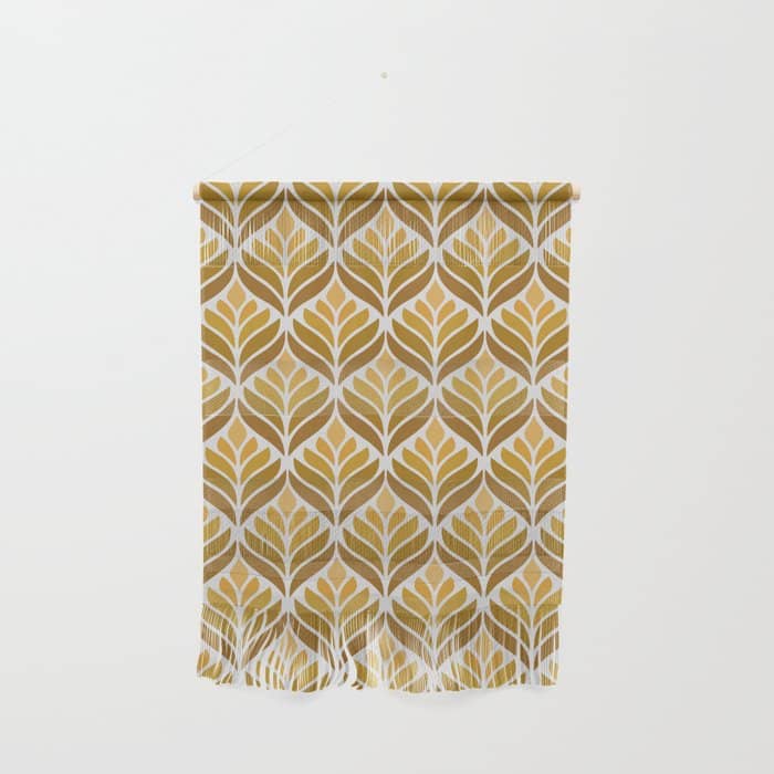 Yellow Retro Flower Pattern Wall Hanging