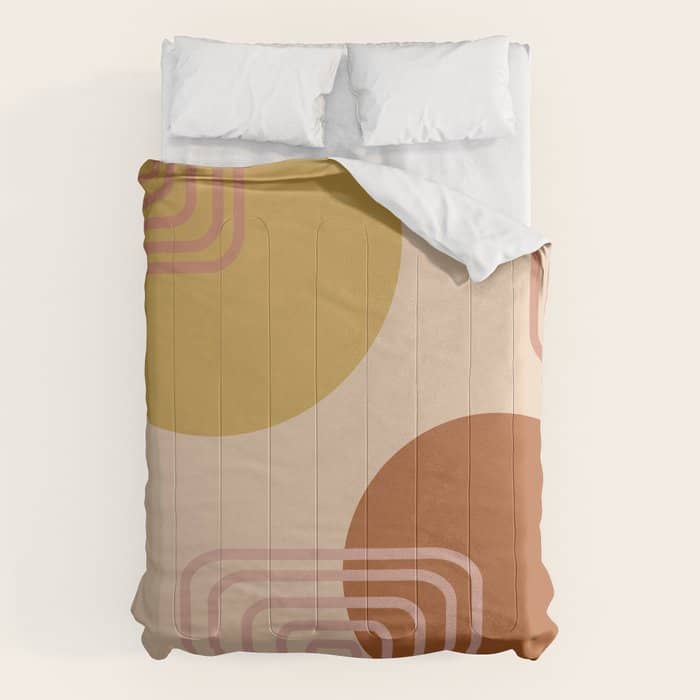 Modern Desert Abstract Shapes And Lines Comforter