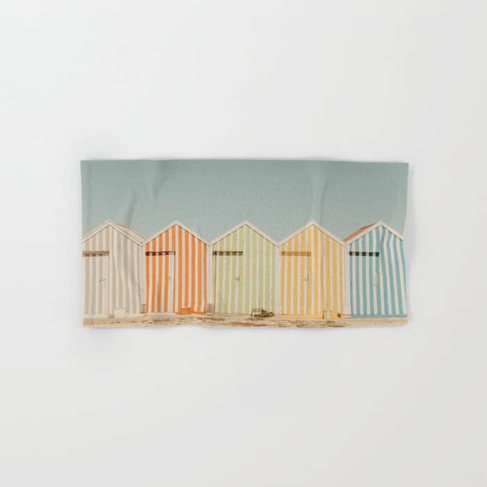 Pastel Candy Striped Beach Huts - Summer Beach Photography By Ingrid Beddoes Bath Towel