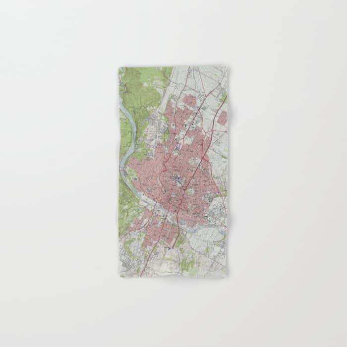 Vintage Map Of Austin Texas (1955) Bath Towel