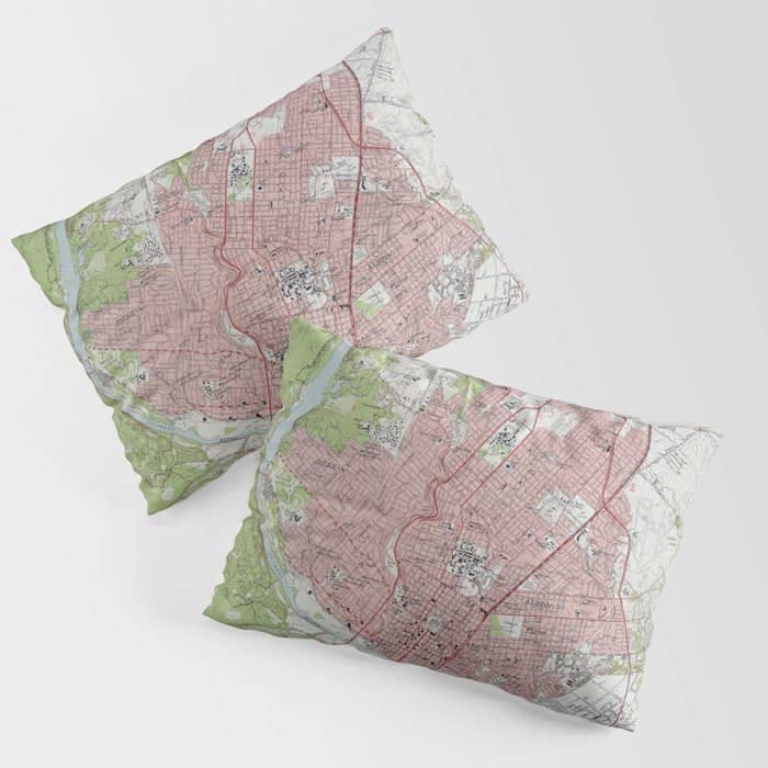 Vintage Map Of Austin Texas (1955) Pillow Sham