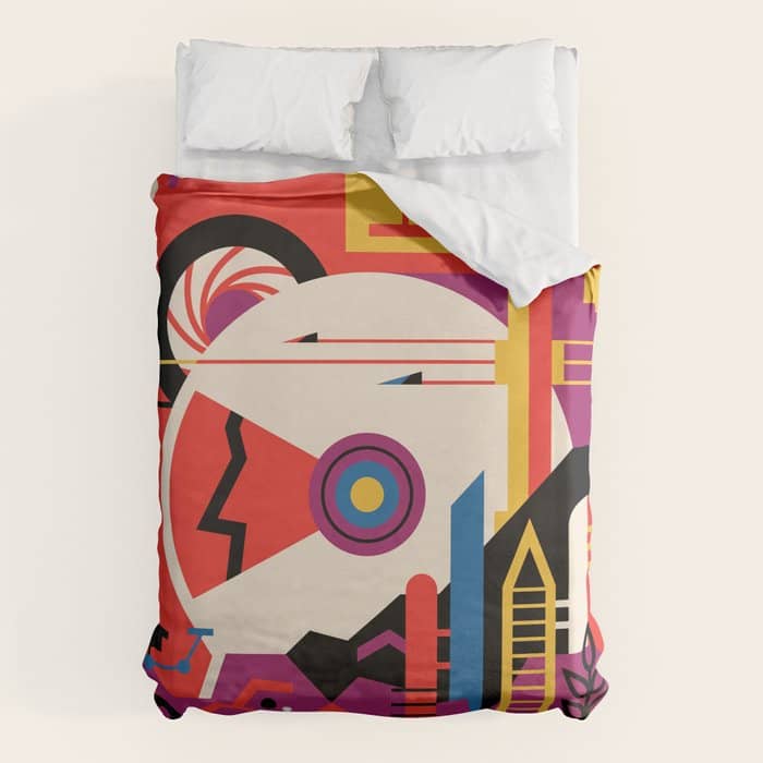 Nasa Retro Space Travel Poster #9 Mars Duvet Cover