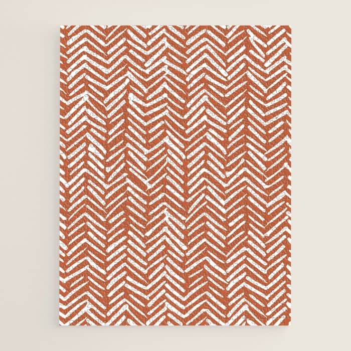 Boho, Abstract, Herringbone, Pattern, Terracotta Jigsaw Puzzle