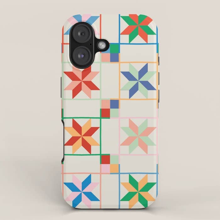 Vibrant  Colorful Star Quilt Pattern Iphone Case