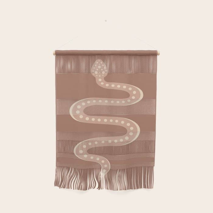 Minimal Snake - Neutral Rose Wall Hanging