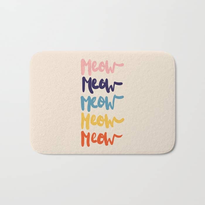 Meow Meow Says The Cat - Typography Bath Mat