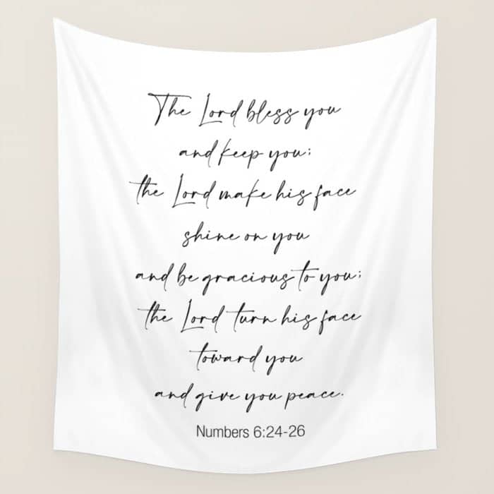 The Lord Bless You  - Numbers 6:24-26 Wall Tapestry