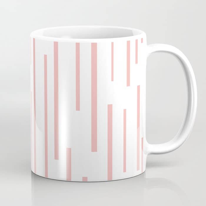 Leitungen Minimalist Pink And White Interrupted Line Pattern Coffee Mug