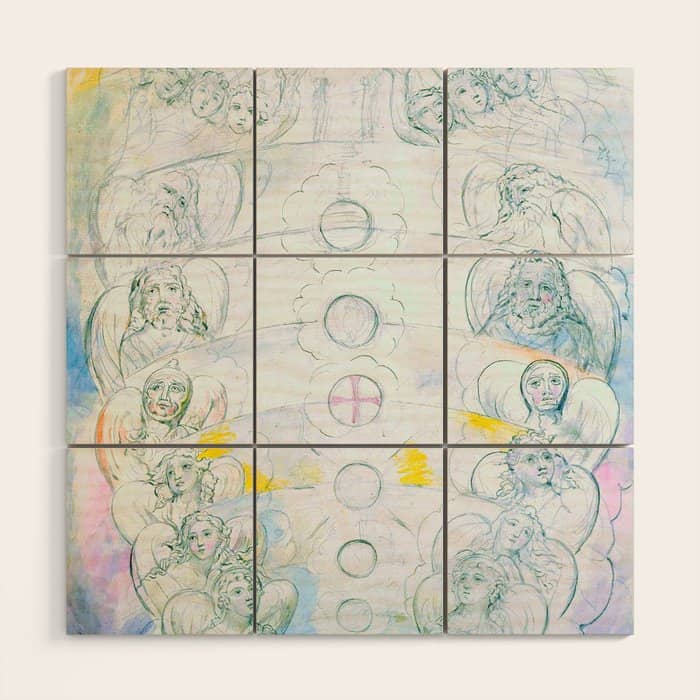 William Blake "Illustrations To Dante'S Divine Comedy - The Vision Of The Deity" Wood Wall Art