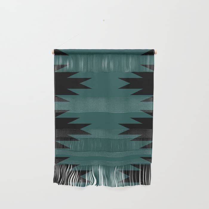 Geometric Southwestern Minimalism - Teal Green Wall Hanging