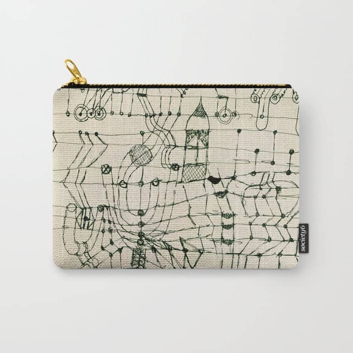 Paul Klee "Drawing Knotted In The Manner Of A Net" Carry All Pouch