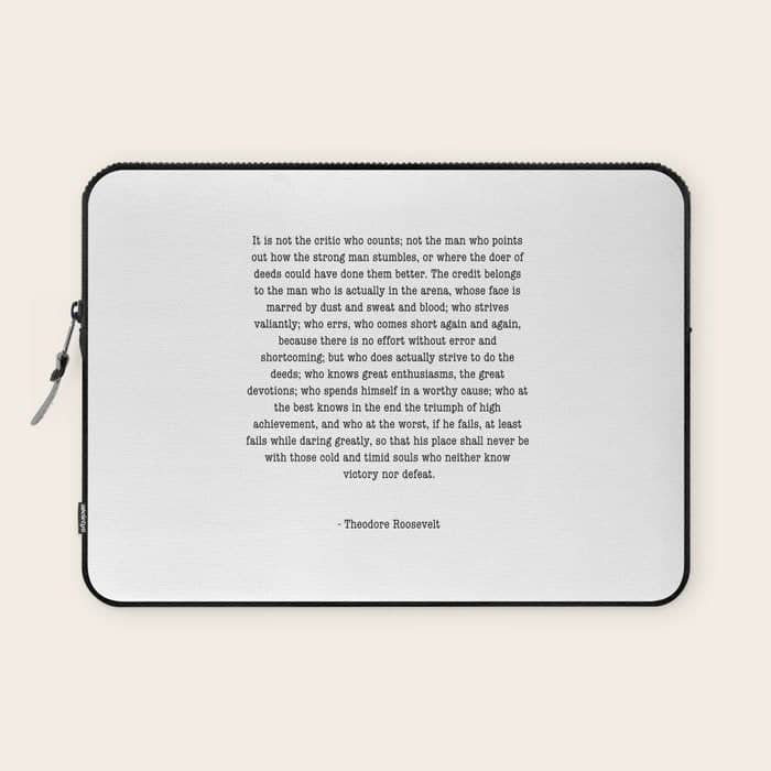 Man In The Arena Theodore Roosevelt Laptop Sleeve