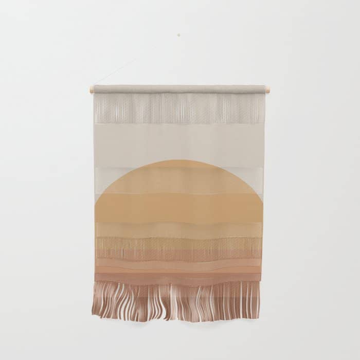 Minimal Retro Sunset Sunrise - Neutral Desert Orange Wall Hanging