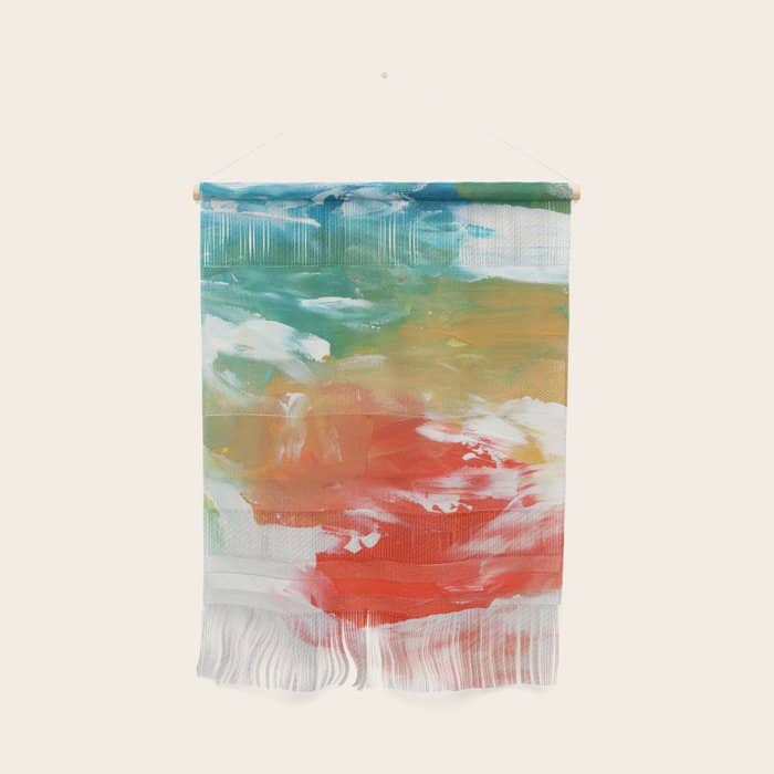Ejaaz Haniff Colorful Abstract Acrylic Painting 'Storm In Paradise' Wall Hanging