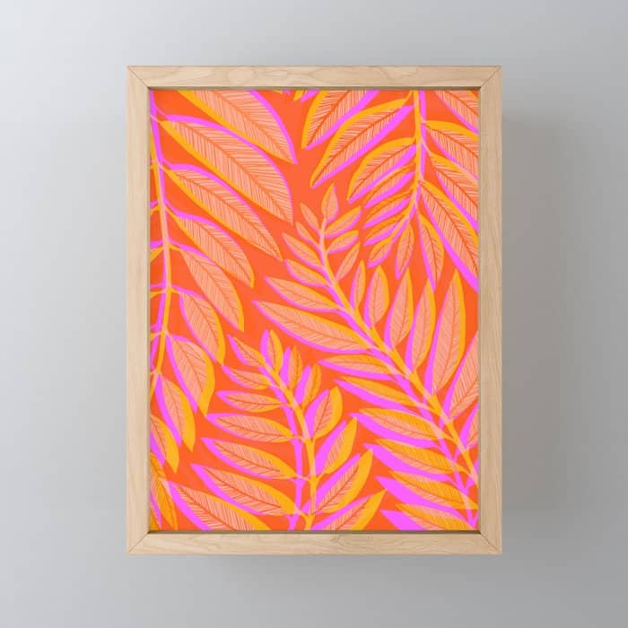 Hot Tropics Ii - Vertical Pink Orange Palette Mini Art Print