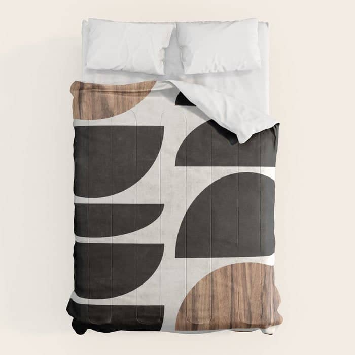 Mid-Century Modern Pattern No.7 - Concrete And Wood Comforter