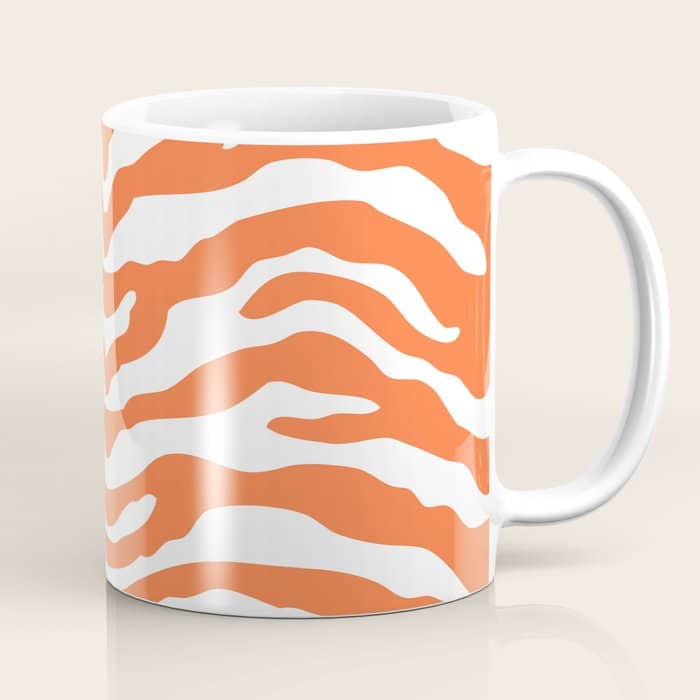 Zebra Wild Animal Print Orange Coffee Mug