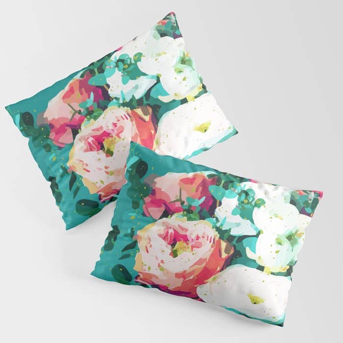 Floral & Confetti #Digitalart #Floral Pillow Sham