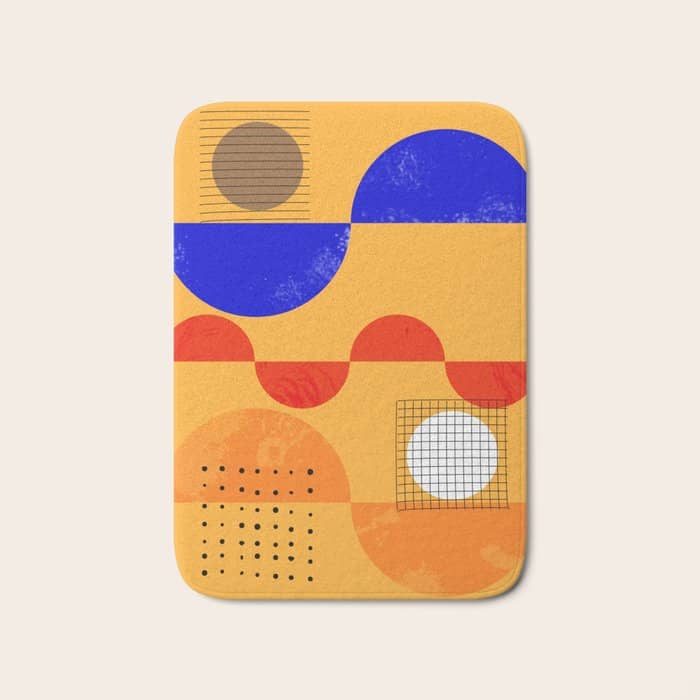 Mid-Century Shapes Abstract No7 Bath Mat