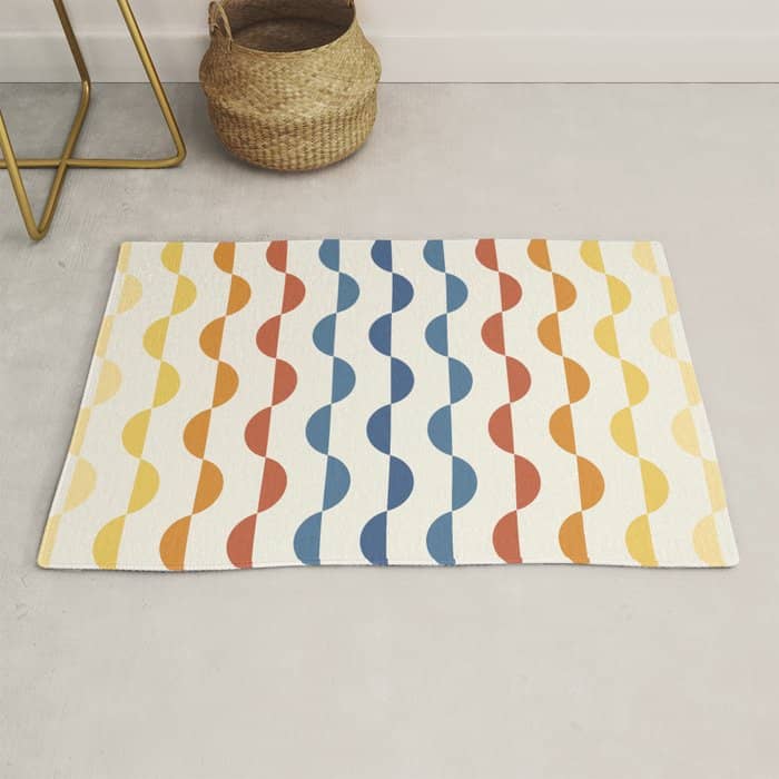 Gwynne Pattern Retro Shapes - Colorful 70'S Rug