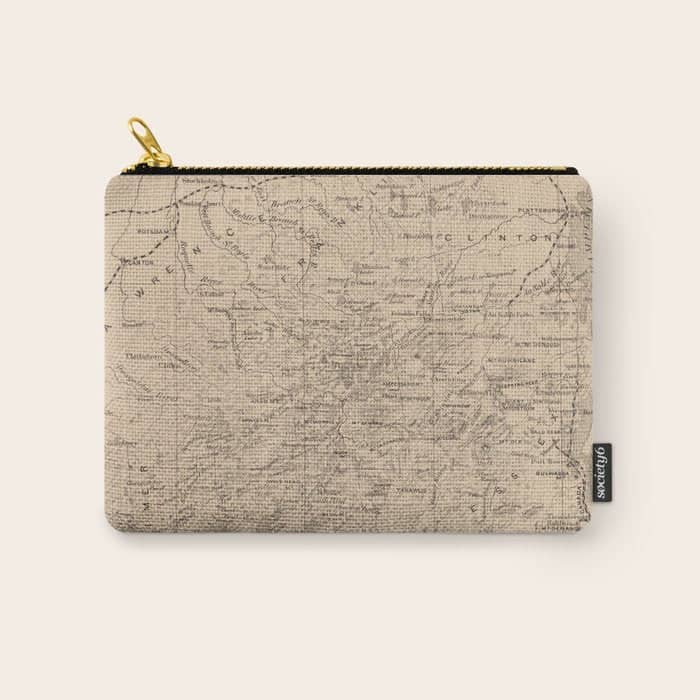 Vintage Map Of The Adirondack Mountains (1874) Carry All Pouch