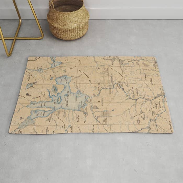 Vintage Map Of Yellowstone National Park (1889) Rug