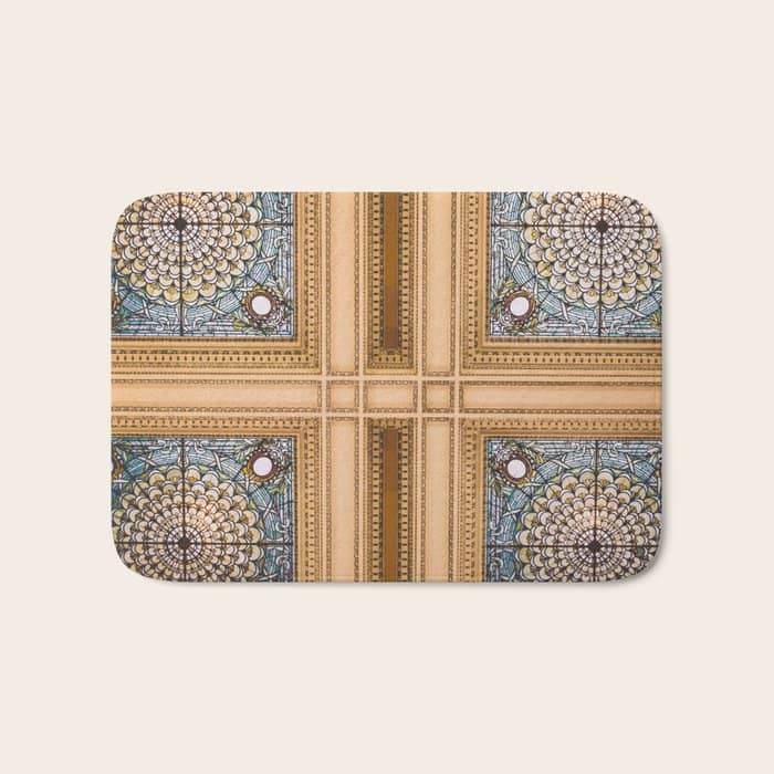 Teal X Gold X Washington Dc Architecture Bath Mat